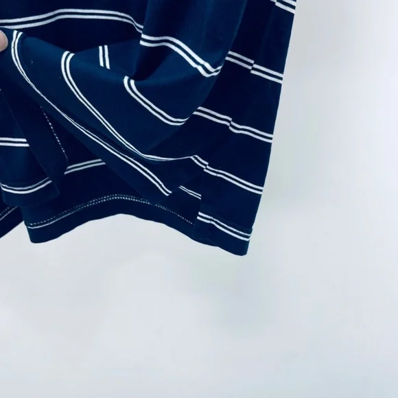 GREG NORMAN Shirt Size L Men's Navy White Striped Collared Button Front Polo - Picture 4 of 8